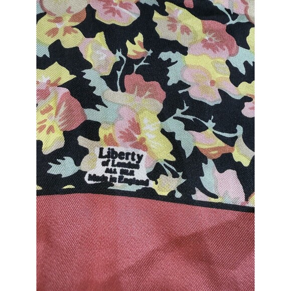 Liberty of London Scarf Floral Square England Pink Flower 22.5”X 22.5” - Picture 2 of 13